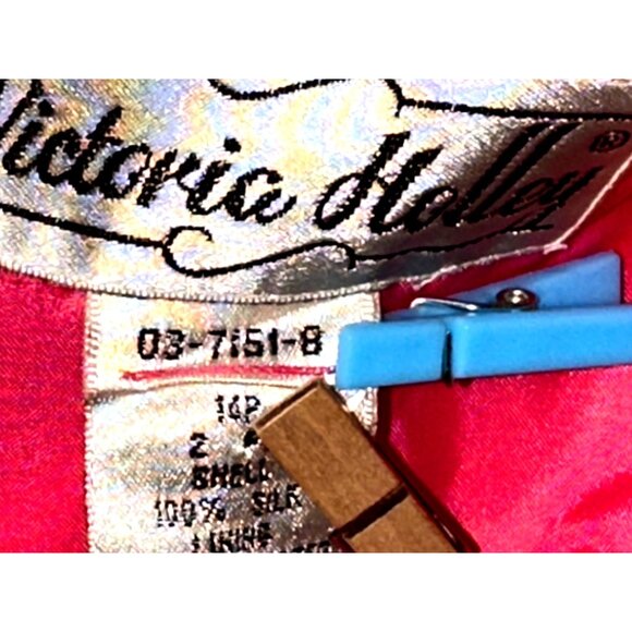 Victoria Holley 14P Pink Silk Colorblock Sheath Dress City Chic Cocktail Party - Picture 8 of 11